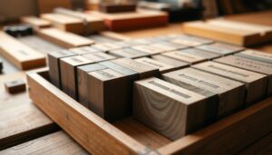 Letterpress printing blocks in a tray