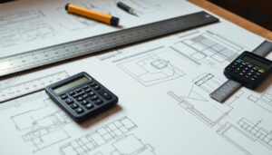 Engineering drawings with a scale rule and calculator