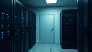 Server cabinets in a secure data room