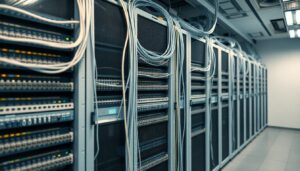 Network cabinets with patch cabling