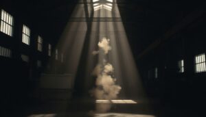 Dust in a shaft of light in a workshop
